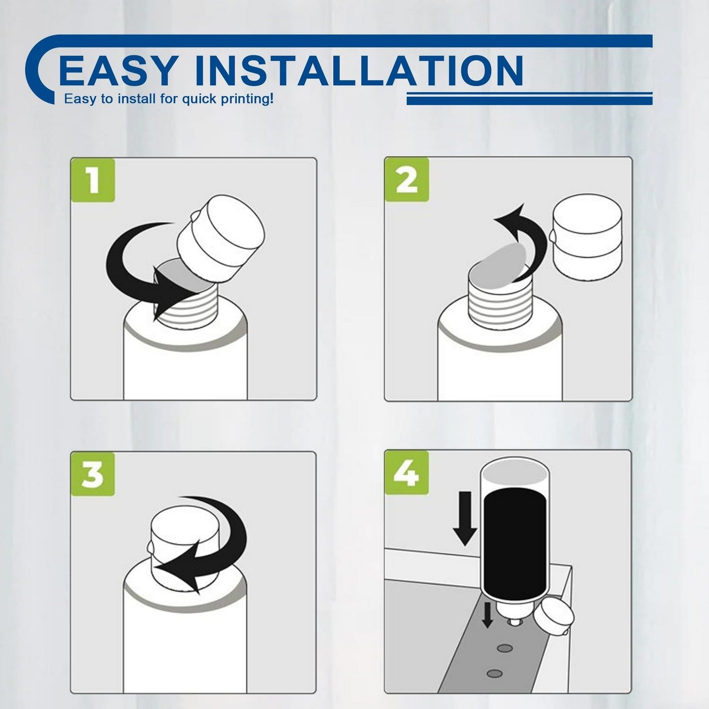 T552 552 Ink Refill Bottles 6 Pack Compatible for Epson 552 Ink for Ecotank Photo ET-8550 ET-8500 ET8550 ET8500 8550 8500 Printer (PBk/BK/C/M/Y/ GY)