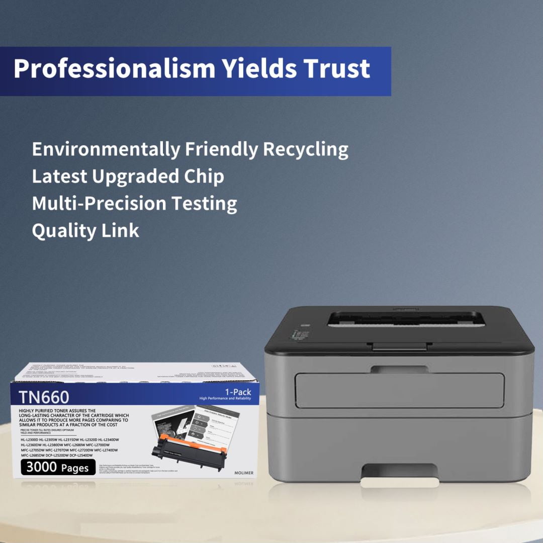 TN660 1 Pack Black High Yield Replacement for Brother HL-L2300D HL-L2305W HL-L2315DW HL-L2320D HL-L2340DW Printer
