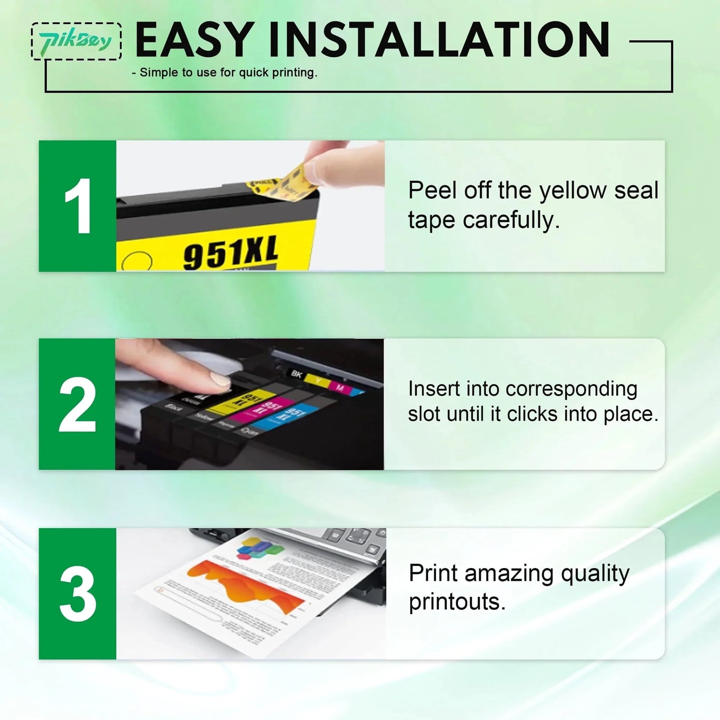 950XL and 951XL Ink Cartridges (4 Packs) - Compatible for HP 950 and 951 Ink Cartridges Combo Pack for OfficeJet Pro 8600 8610 8620 251DW Printers