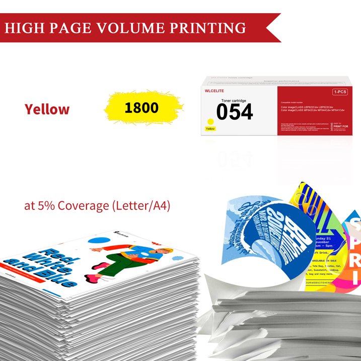 054 CRG-054 Toner Cartridge Yellow Replacement for Canon 054 Toner Cartridge for LBP622Cdw MF644cdw MF641Cdw Printer