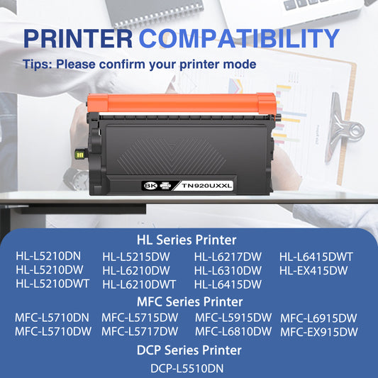 TN920UXXL Toner Cartridge ZXTZX Compatibles for Brother TN920 TN920XL TN-920XXL TN-920UXXL Compatibles for HL-L6217DW MFC-L6915DW Series Printers 1 Pack Black