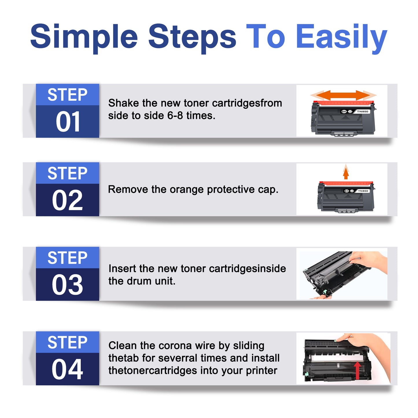TN850 Toner Cartridge ZXTZX Compatibles for Brother TN-850 Compatibles for HL-L6400DWT MFC-L6700DW Series Printers 2 Pack Black