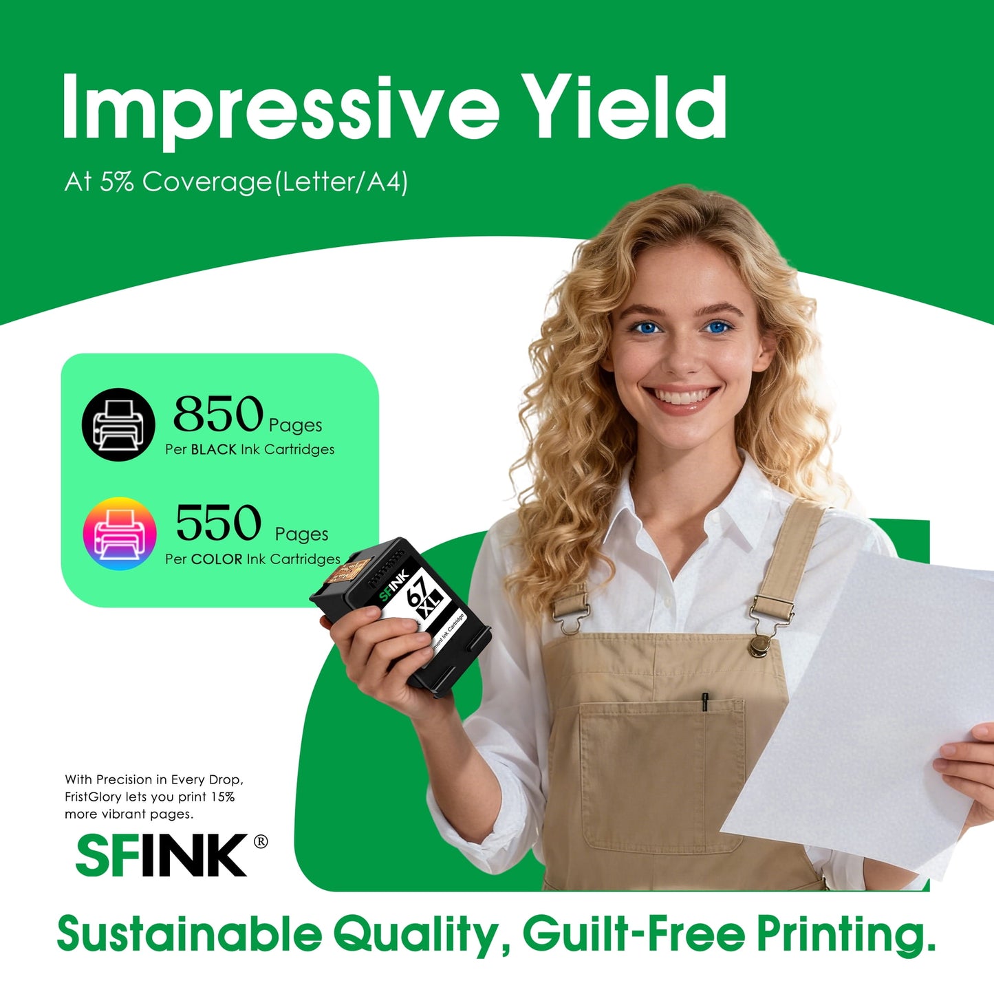 67 67xl Ink Cartridges Black/Color Combo Pack 2800e 2755e Compatible for HP67 XL for HP Deskjet 2800e 6055e 2855e 2755e 6000 4255e 2700 4155e 2827e 2700e 6400 6458 6458e Printer (1 Black,1 Tri-Color)