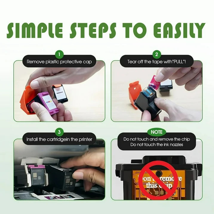 67XL 67 Ink Cartridge bundle Compatible for HP 67XL Ink Cartridges for DeskJet 2742e 2752e 2755e Envy 6000 6055 6055e Printer (Black ,Tri-Color)