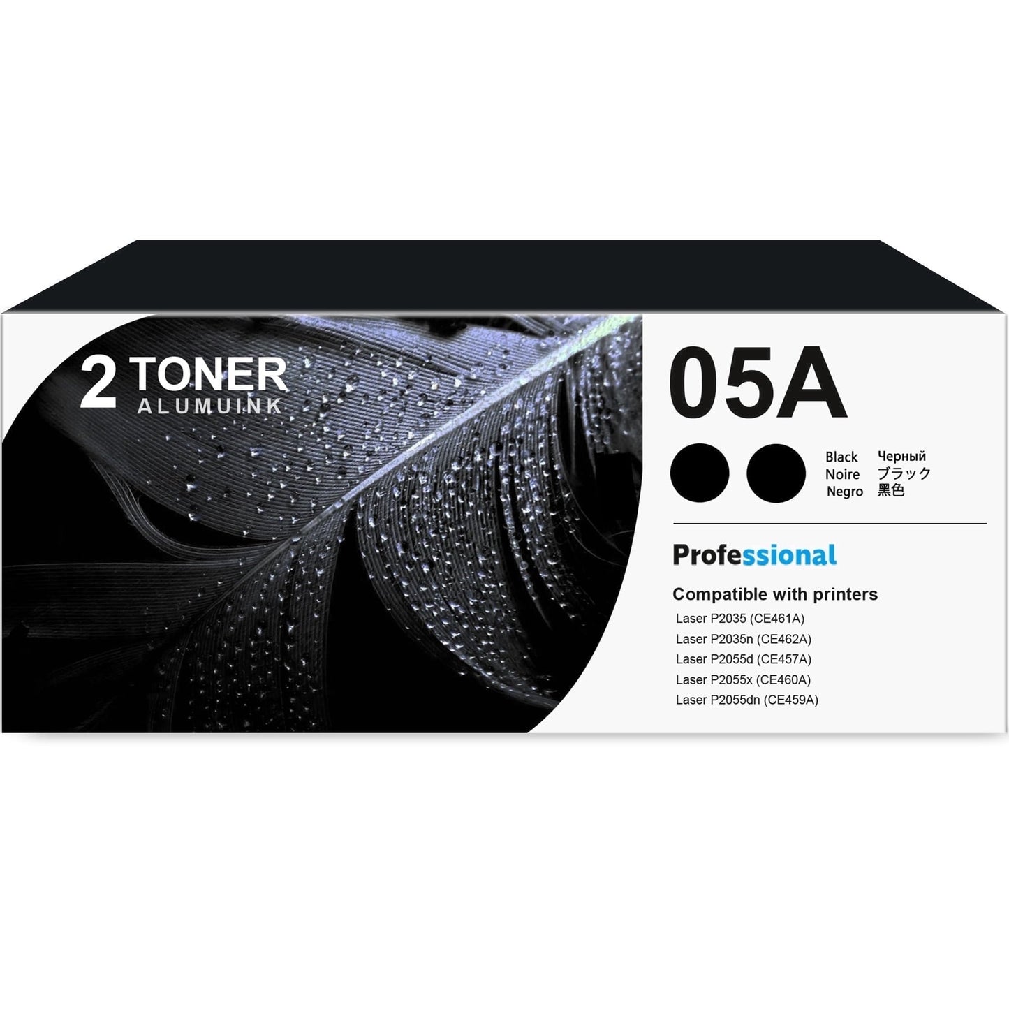 05A CE505A Toner Cartridge Balck 2-Pack Compatible for 05A CE505A Toner Cartridges for Laser P2035, P2055 Series Printer