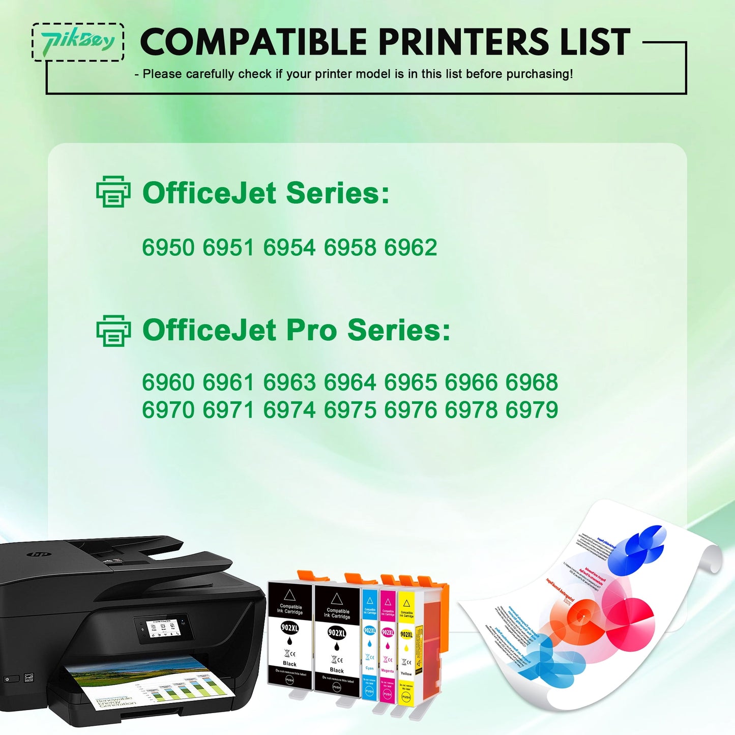 902XL Ink Cartridges Combo Pack (5 Pack) - Compatible for HP 902 902 XL Ink Cartridges Works with OfficeJet Pro 6968 6978 OfficeJet 6962 Printers