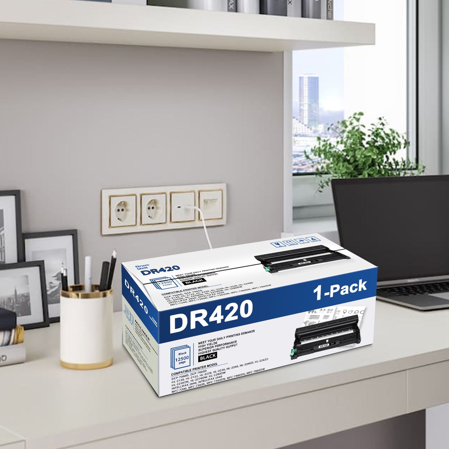 DR 420 Drum Unit Compatible with Brother DR420 DR-420 for HL-2230 HL-2240 HL-2240D Printers (1 Pack Black Drum Unit)