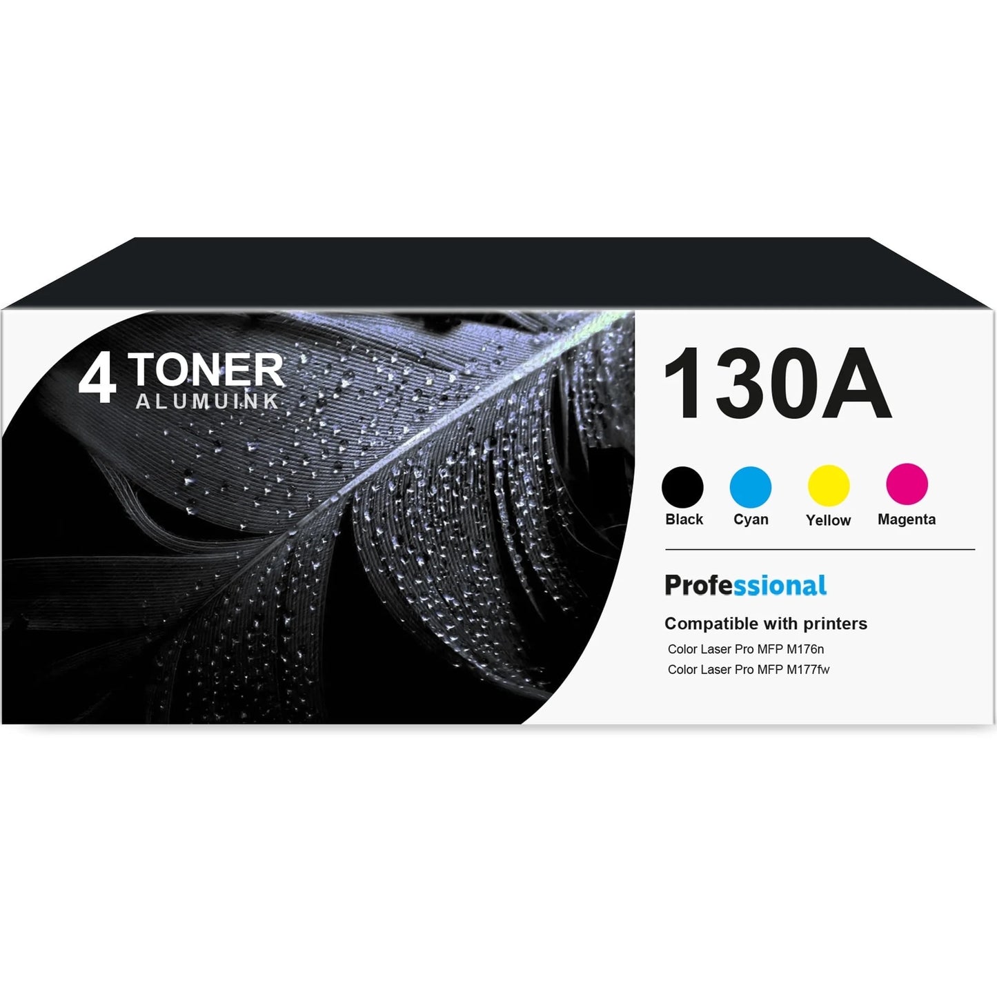 130A CF350A Toner Cartridge 4-Pack Compatible for HP 130A CF350A Toner Cartridges for Color Laser Pro MFP M176 M177 Series Printer (1 Black, 1 Cyan, 1 Magenta, 1 Yellow)