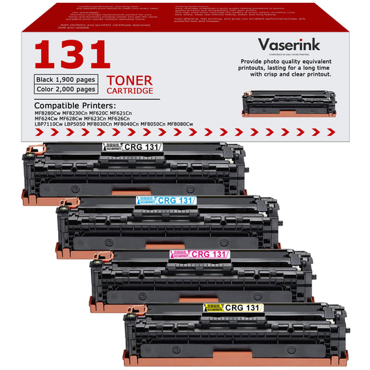131 High Yield Toner Cartridges (4-Pack, 1Black 1Cyan 1Magenta 1Yellow) - CRG 131 Toner Replacement for Canon 131 Toner Cartridge Color imageCLASS LBP654Cdw MF735Cdw MF731Cdw Printer