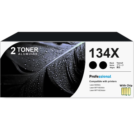 134X W1340X Toner Cartridge Balck 2-Pack Compatible for 134X W1340X Toner Cartridges for Laser M209,MFP M234 Series Printer（WIth Chip）