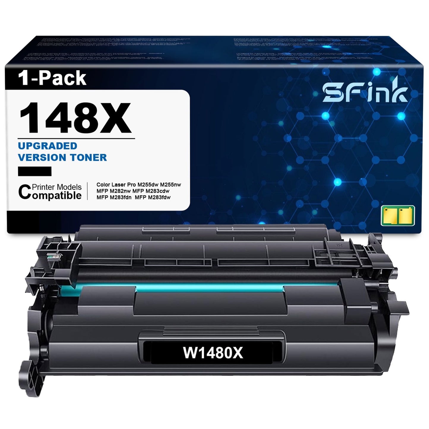 148X Black Toner Cartridge (with Chip) Compatible for HP 148X W1480X 148A W1480A for Laserjet Pro 4001dw 4001dn 4001n MFP 4101fdw 4101fdn Printer (1-Pack)