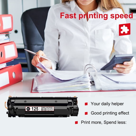 High Yield 2,000 pages CRG125 Toner Cartridge Black 1-Pack Replacement for Canon 125 ImageCLASS MF3010 mf3010 lbp6000 LBP6030w Printer(3484B001)