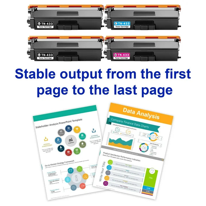TN433 Toner Cartridge Replacement for Brother TN-433 Toner for DCP-L8410CDW HL-L9310CDWT Printer
