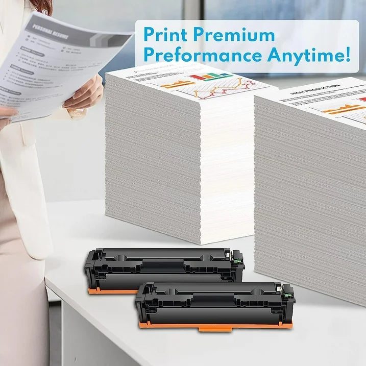 410A Toner Cartridge High Yield (4-Pack) Set with Chip Compatible for HP Color M477fnw | CF410A CF411A CF412A CF413A