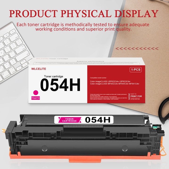 054H CRG 054H Toner Replacement for Canon 054H Toner Cartridge for LBP623Cdw MF644cdw MF641Cdw Printer (Magenta)