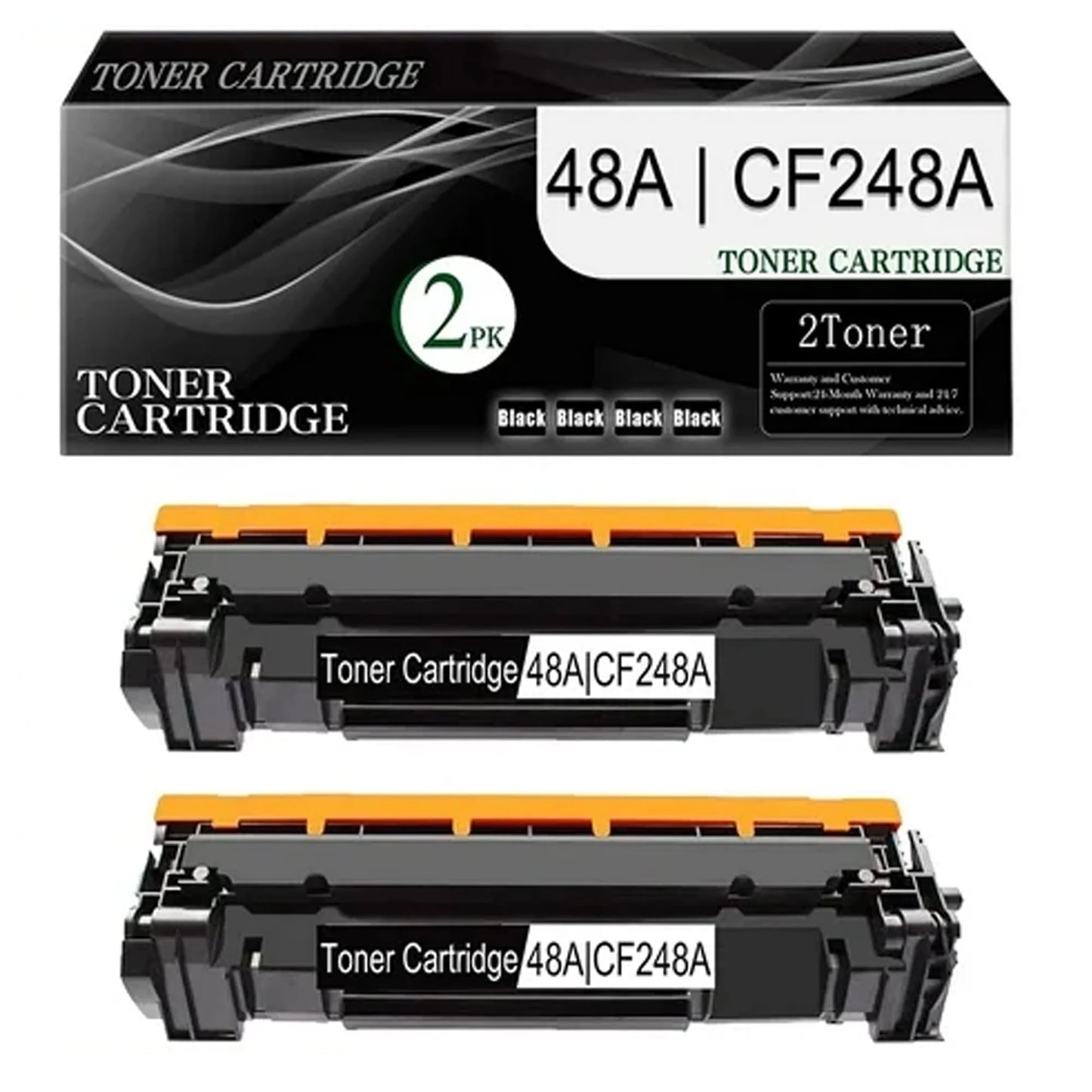 2-Pack (Black) 48A | CF248A Toner Cartridge Compatible for HP Pro M15a M15w M28a M28w M30w M31w Printer CF248A Toner Cartridge.