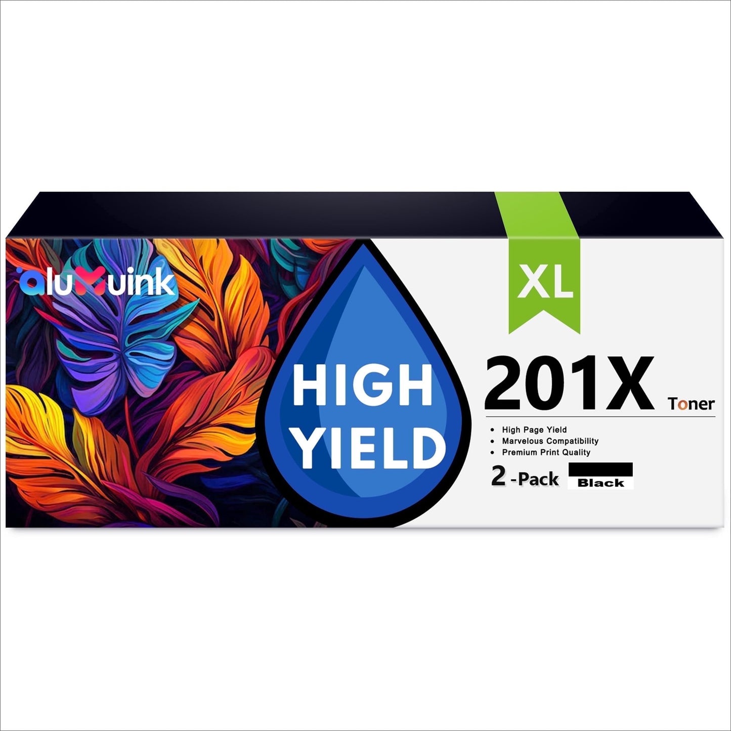 201X Toner Cartridge 2 Pack Compatible for 201X CF400X Black Toner Cartridges for Color Laser Pro M252, Color Laser Pro MFP M277 Series Printers