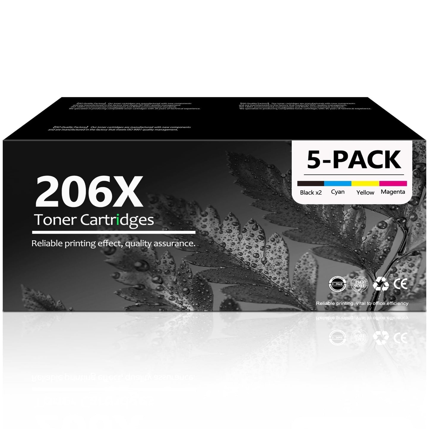 206X Toner Cartridge Compatible for 206X Combo Pack for Color Laserjet Pro M283fdw M255nw Printer (5 Pack)