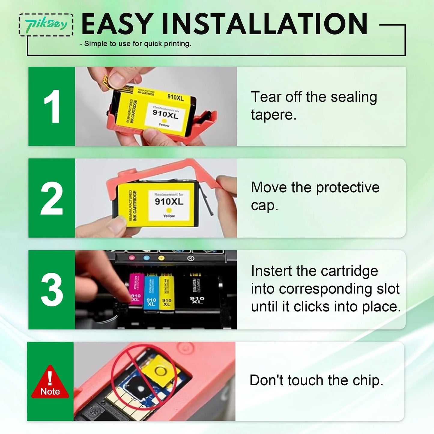 910 XL Ink Cartridges Combo Pack (5 Pack) - Compatible for HP 910XL Ink Cartridges for Officejet 8022e 8015e Pro 8020 8020e 8025e Printers