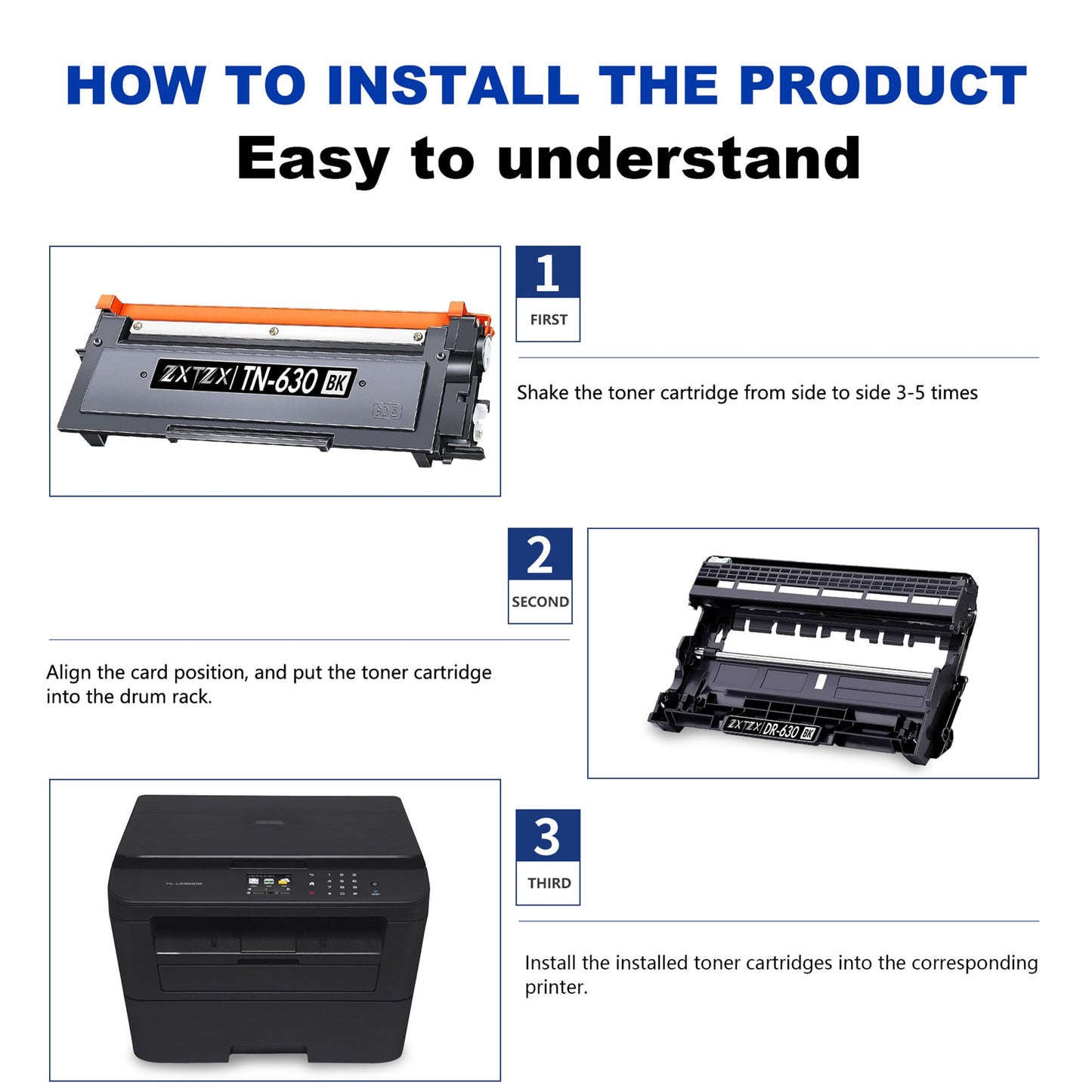 DR630 Drum for Brother DR630 Drum Unit Black HL-L2380DW MFC-L2680W Printer 2 Pack