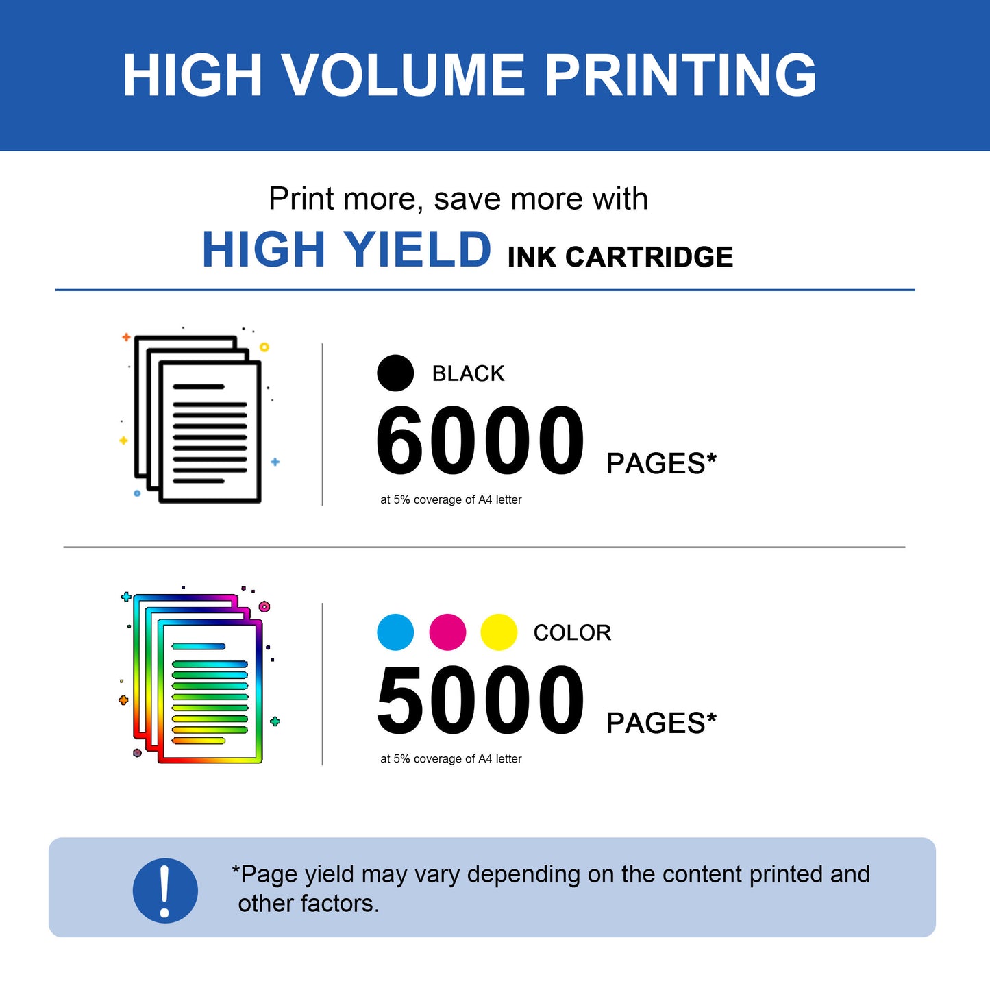 LC406XL Ink Cartridges Compatible for Brother LC406XL Ink Cartridge for MFC-J5955DW HL-JF1 Printer (5-PACK)