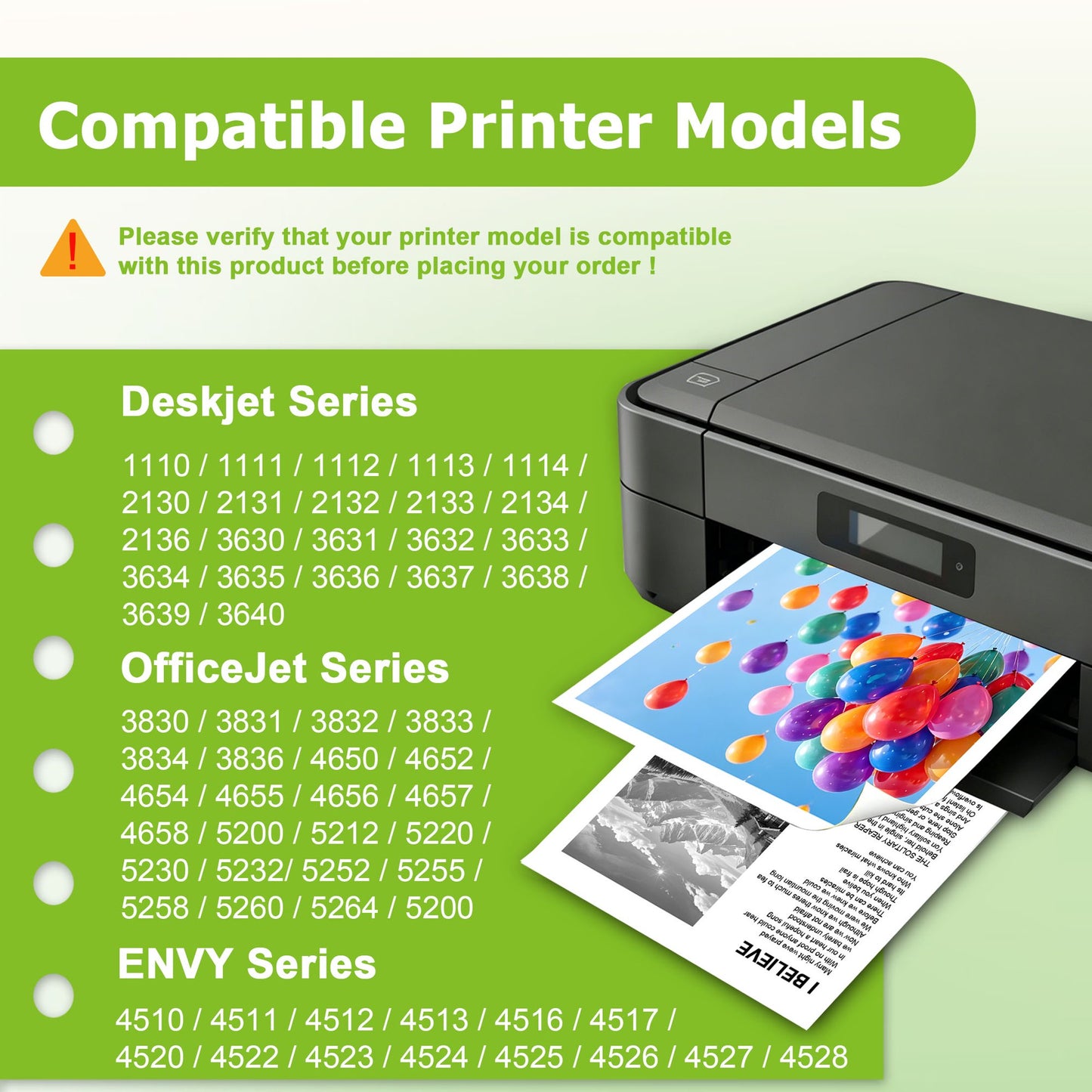 63XL Ink Cartridge Combo Pack Compatible for HP63 63 XL Ink Cartridges Work with Officejet 3930 4650 5255 5257 5258 5259 5200 5252 Printers (1 Black /1 Tri-Color)