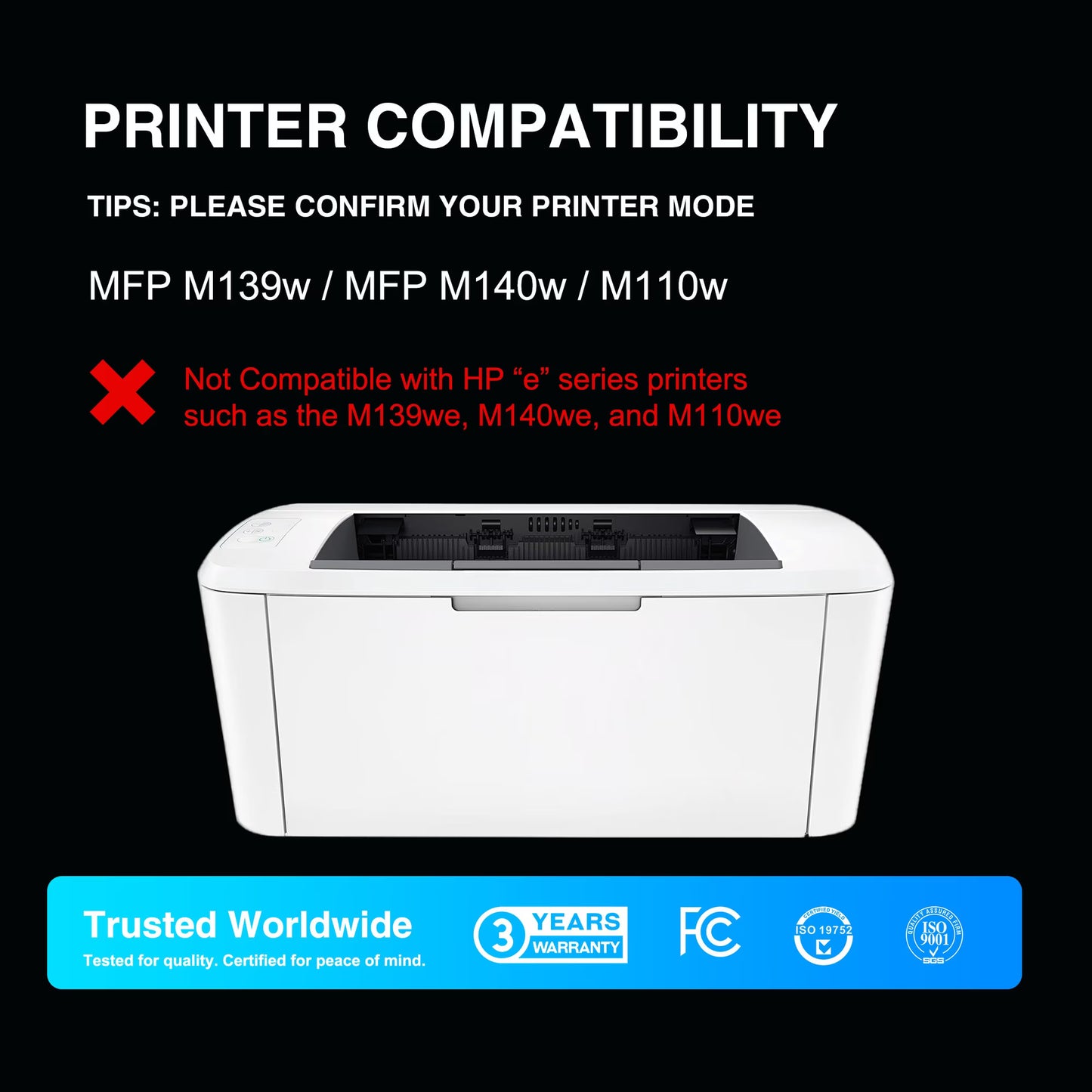 141A Toner Cartridge Black (With Chip) Compatible for 141A W1410A for MFP M140w M139w M110w Printer Ink (1 Pack)