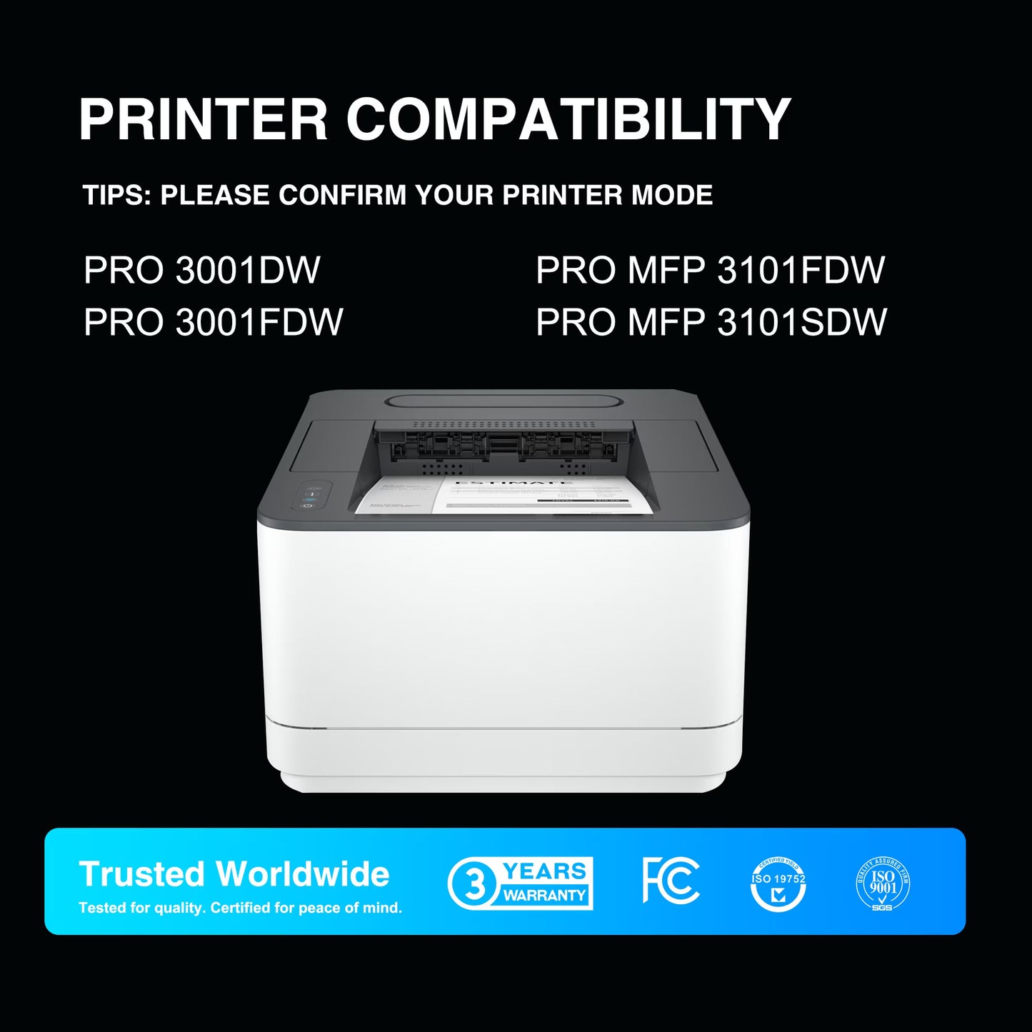 138A Black Toner Cartridge (with Chip) Compatible for 138A W1380A 138X W1380X for Pro 3001dw MFP 3101fdw 3001fdw Printer Ink (2 Pack)