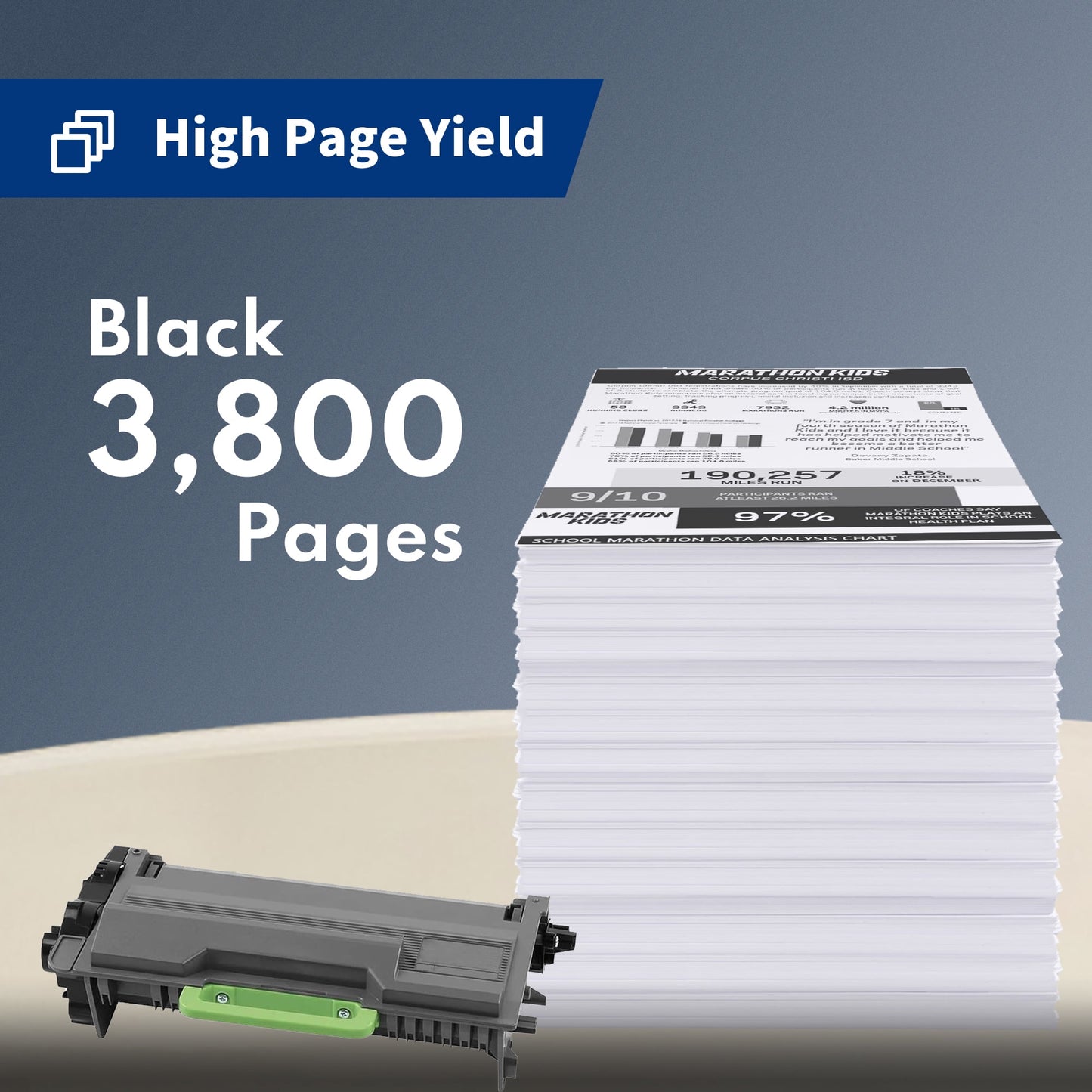 TN-820 High Yield Black Toner Cartridge Replacement for Brother TN820 for DCP-L5500DN Printer 2-Pack