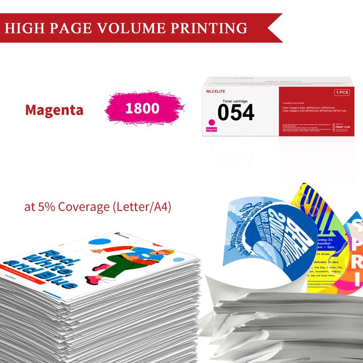 054 CRG-054 Toner Cartridge Replacement for Canon 054 Toner Cartridge Magenta for LBP623Cdw MF642Cdw MF641Cdw Printer