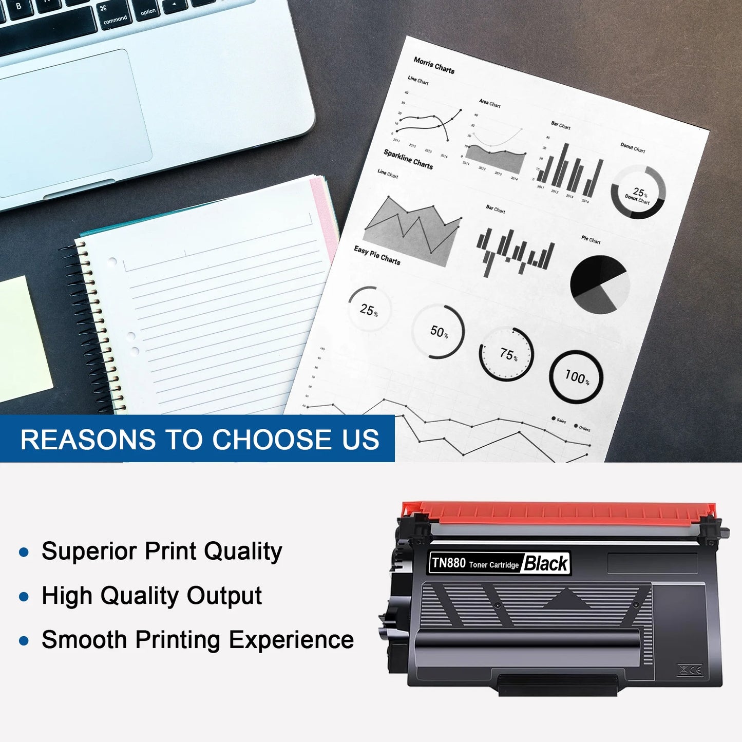 TN880 Toner Cartridge Set Replacement for Brother TN880 Toner Cartridge for Brother DCP-L5500DN MFC-L5800DW MFC-L5900DW HL-L6250DW HL-L6300DW Printer