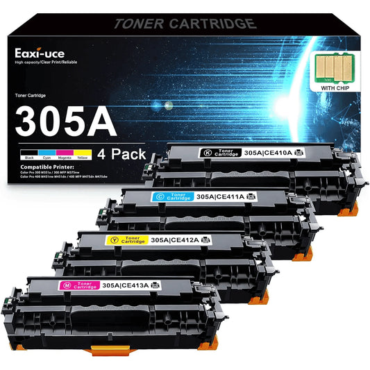 305A Compatible for HP 305A 305X CE410X CE410A Toner Cartridges for Pro m451nw M351A Printers (4 Pack)