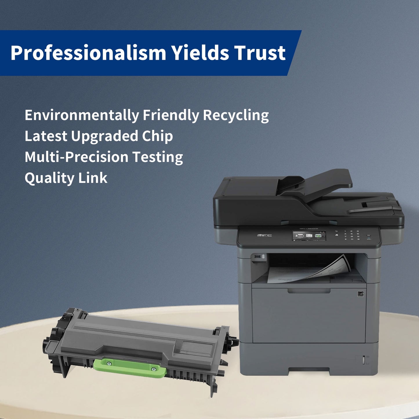 TN-820 High Yield Black Toner Cartridge Replacement for Brother TN820 for DCP-L5500DN Printer 2-Pack