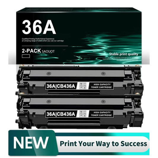 36A | CB436A Black 2 Pack High Yield Toner Cartridge Compatible for HP P1505n Printer