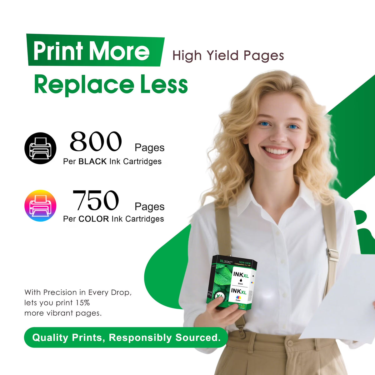 564XL Ink Cartridges Compatible for 564 XL 564 Ink Cartridge Work with DeskJet 3520 3521 3522 Photosmart Premium C309A C410A C310A C510 B209 B210 Printers (1 Black / 1 Cyan / 1 Magenta / 1 Yellow)
