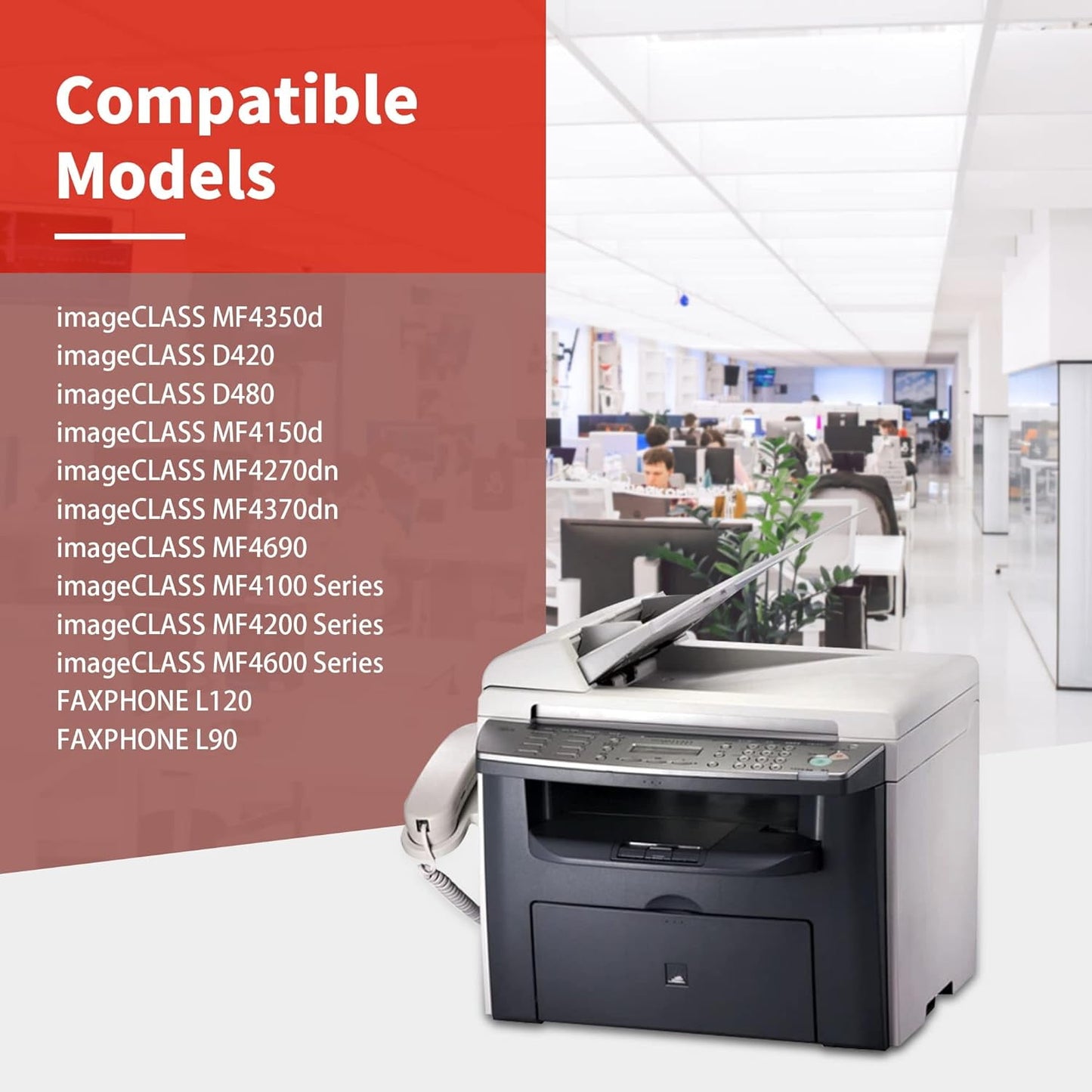 Cartridge 104 Toner Cartridge 104 Replacement for Canon CRG-104 imageCLASS MF4350d D420 D480 MF4150d MF4270dn MF4370dn MF4690 Printer Toner (Black, 2-Pack)