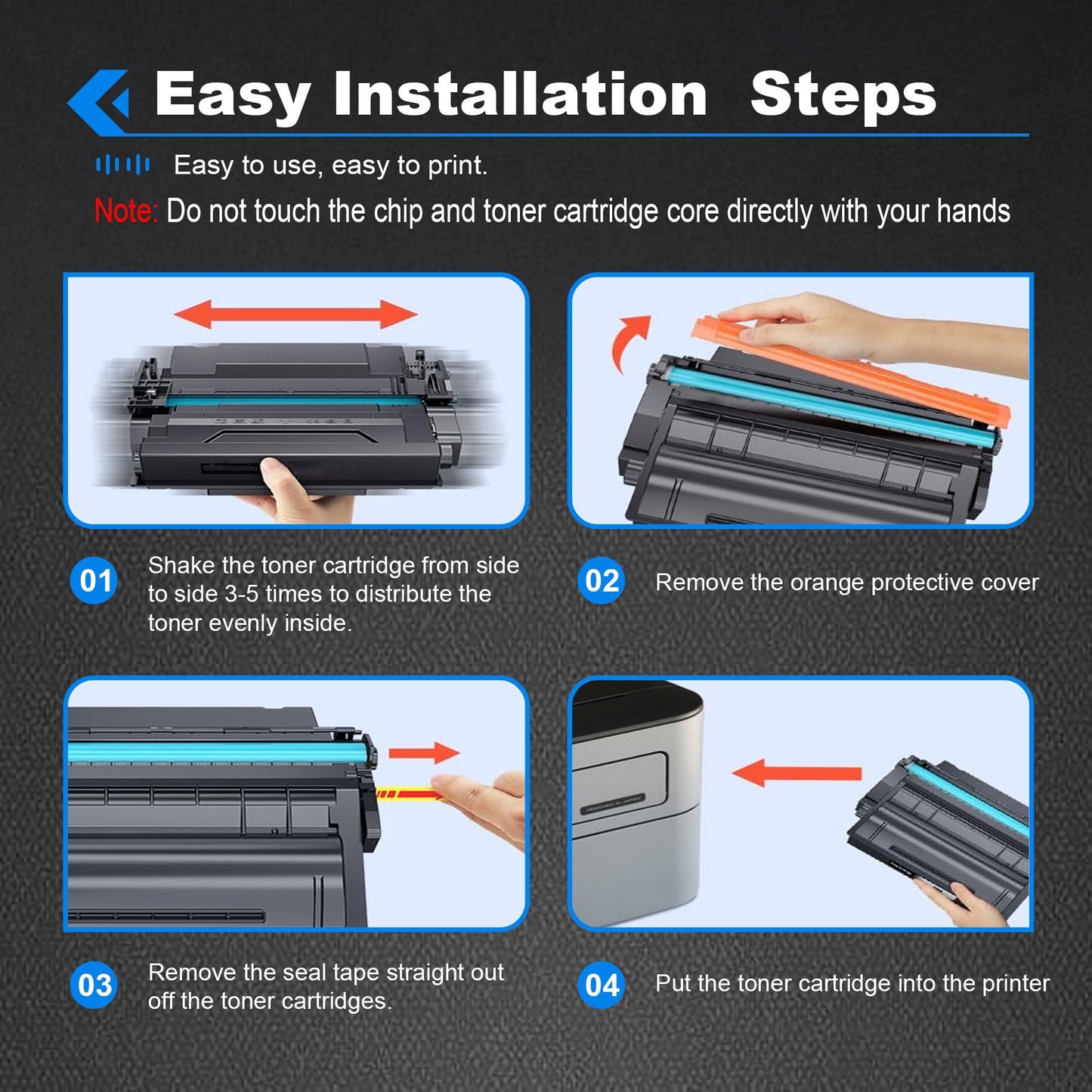 148X Black Toner Cartridge (with Chip) Compatible for HP 148X W1480X 148A W1480A for Laserjet Pro 4001dw 4001dn 4001n MFP 4101fdw 4101fdn Printer (1-Pack)