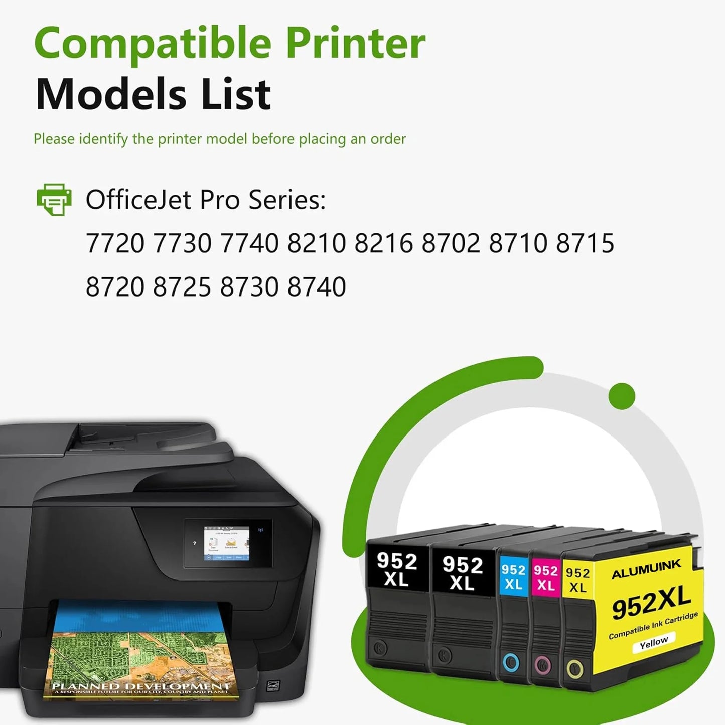 52 XL Ink Cartridges 952XL Compatible for HP 952 Ink Cartridge for OfficeJet Pro 8702 8710 8715 Printers (4 Pack)
