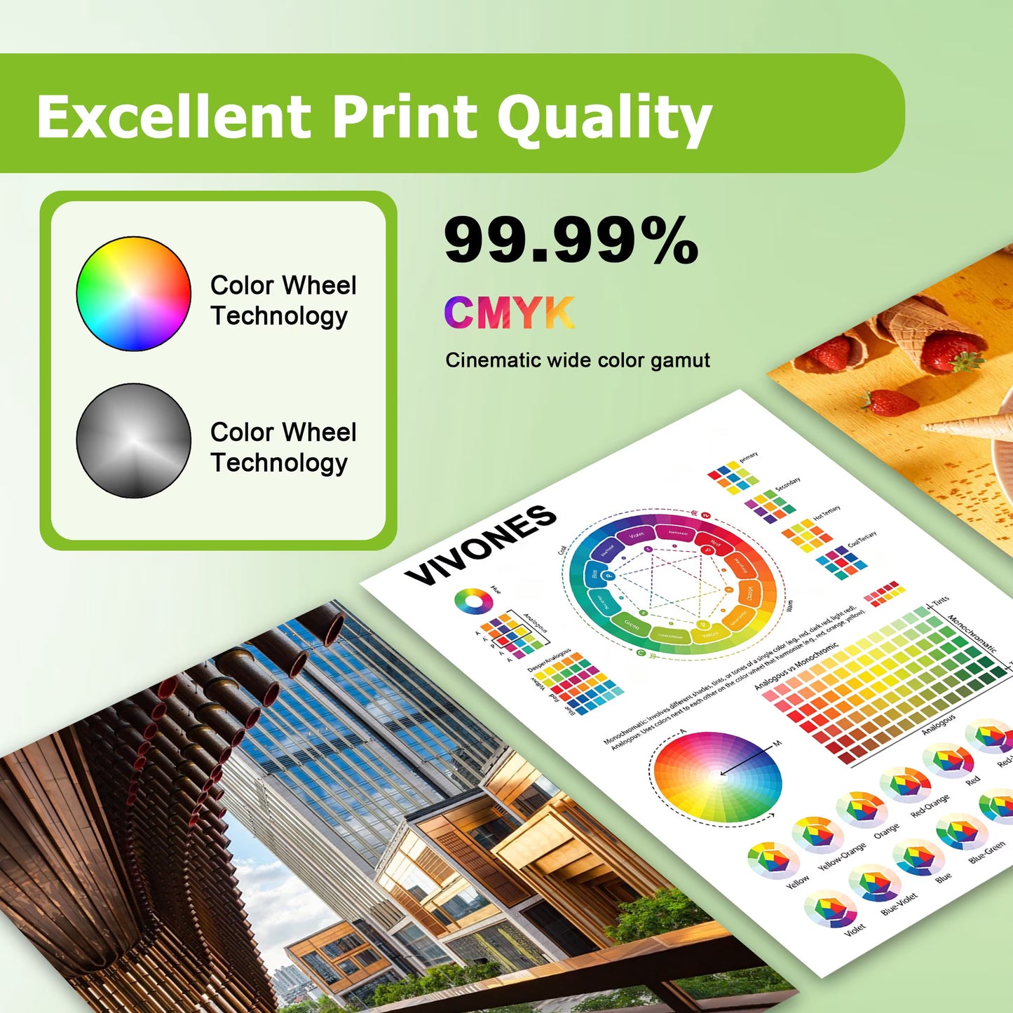 61XL Ink Cartridges Combo Pack Compatible for HP61 XL Ink Cartridge with Envy 4500 5530 4502 4501 5535 OfficeJet 4630 4635 DeskJet 2540 1000 1010 1510 (1 Tri-Color, 1 Black)