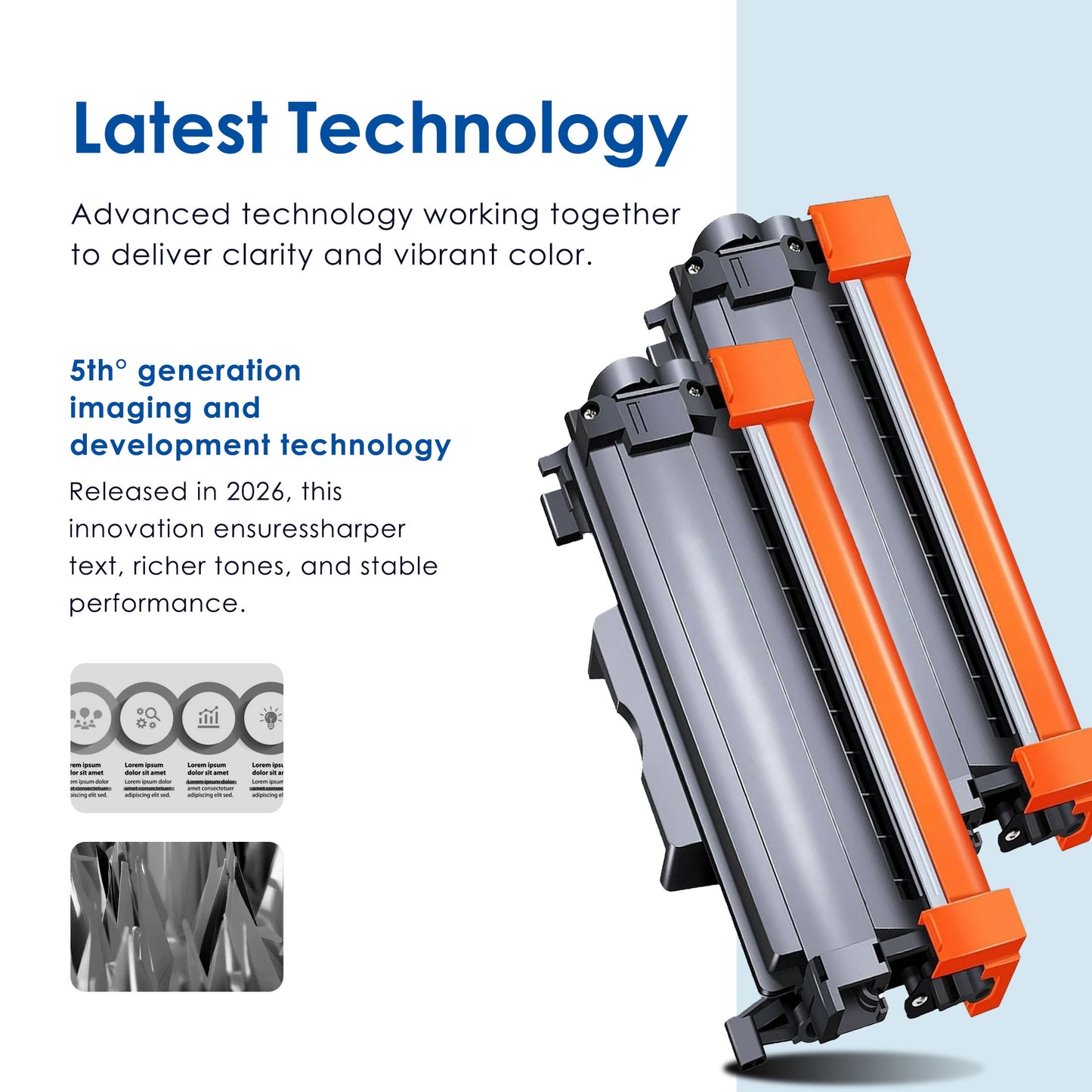 TN-730 TN730 Toner Cartridge Compatible for Brother TN730 High Yield Black Works with HL-L2370DW/DWXL DCP-L2550DW MFC-L2690DW ( 2-Pack )