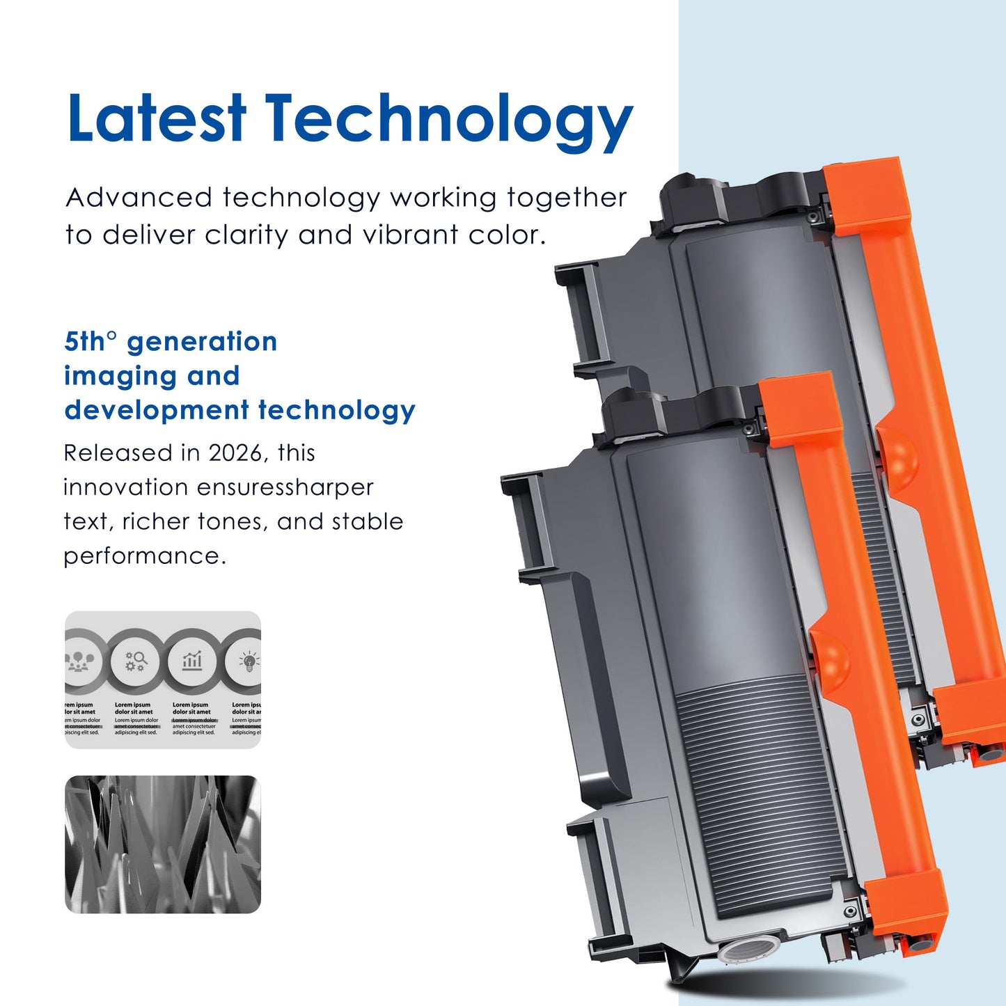 TN450 TN-450 Toner Cartridge Compatible for Brother TN-450 High Yield Black Works with DCP-7065D 7060D Intellifax-2890 2840 HL- 2275DW 2280DW [ 2-Pack ]
