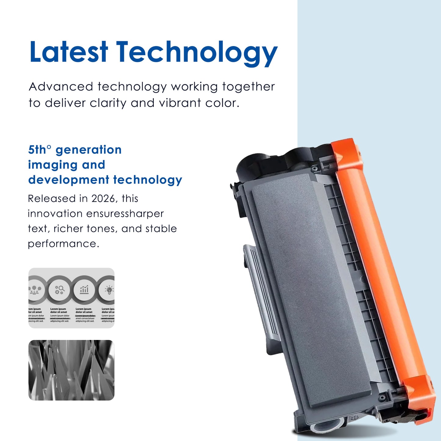 TN-630 TN 630 Toner Cartridge Compatible for Brother TN630 High Yield Black Works with HL-L2300D DCP-L2520DW MFC-L2680W ( 1-Pack, 3300 Pages Per Cartridge )