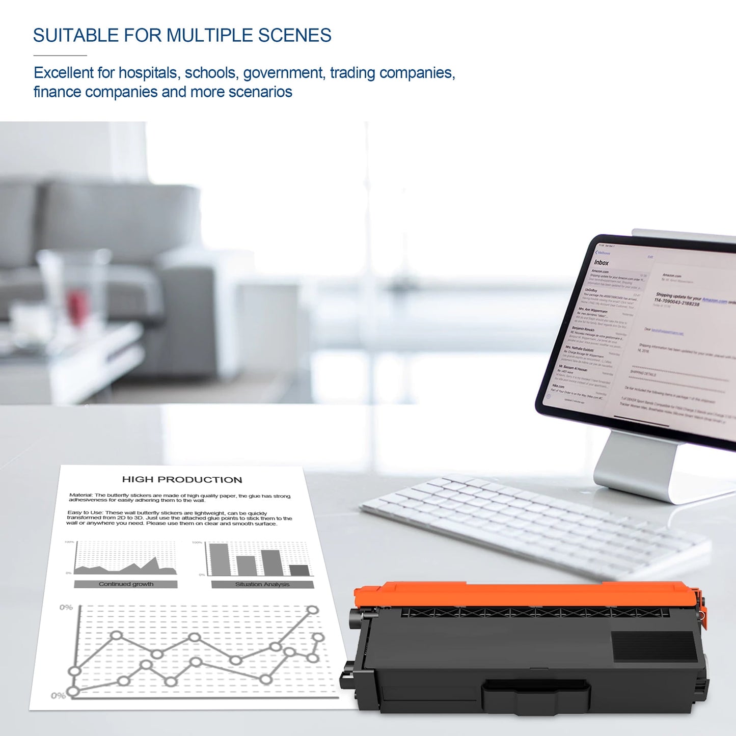 1 Pack TN431 Black High Yield Toner Cartridge TN-431 Compatible Replacement for Brother HL-L8260CDW L8360CDW MFC-L8900CDW L9570CDW Printer