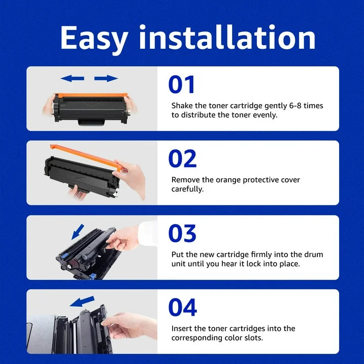 TN760 Toner Cartridge Replacement for Brother TN760 TN-760 TN730 to Use with HL-L2350DW HL-L2395DW HL-L2390DW HL-L2370DW MFC-L2750DW MFC-L2710DW DCP-L2550DW (Black,4 Pack)