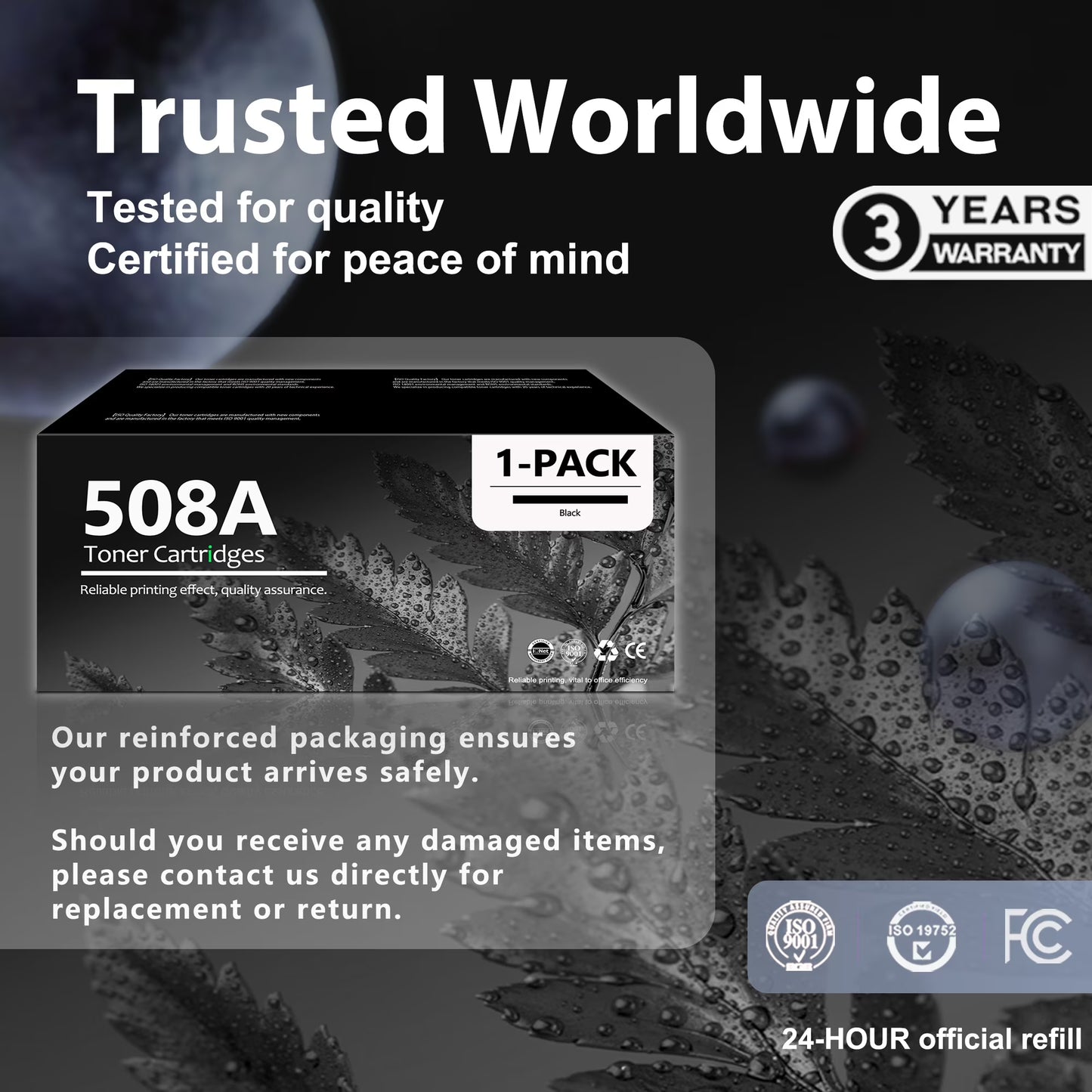 508A Black Toner Cartridge Compatible for 508A Toner Cartridge CF360A for Color LaserJet Enterprise M552dn M553dh Printer