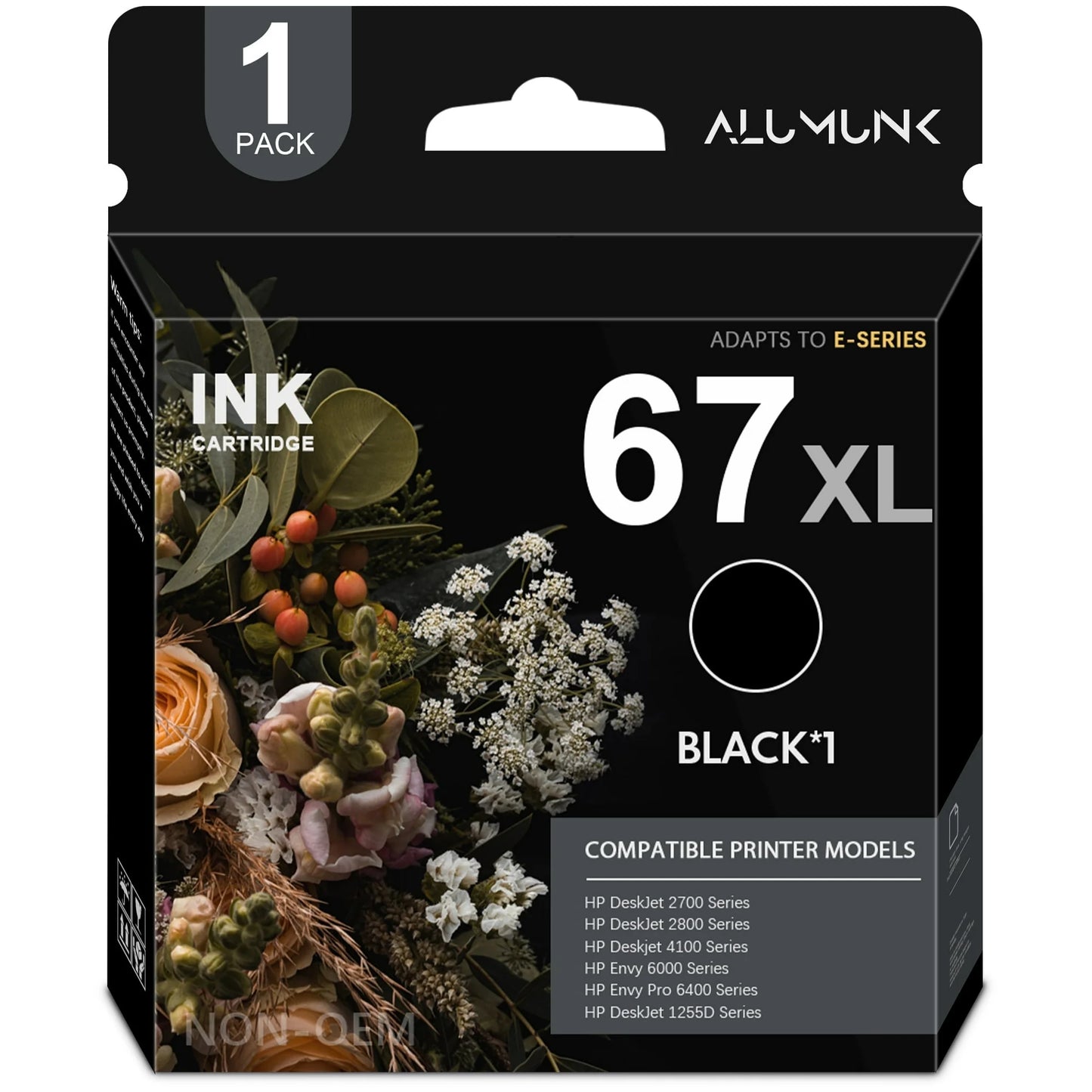 67XL Black 67 Ink Cartridge Compatible for HP 67 XL Ink Cartridges Deskjet 2778 2779 6078 6478 Envy 6020e 6022e 6030e (1 Pack)