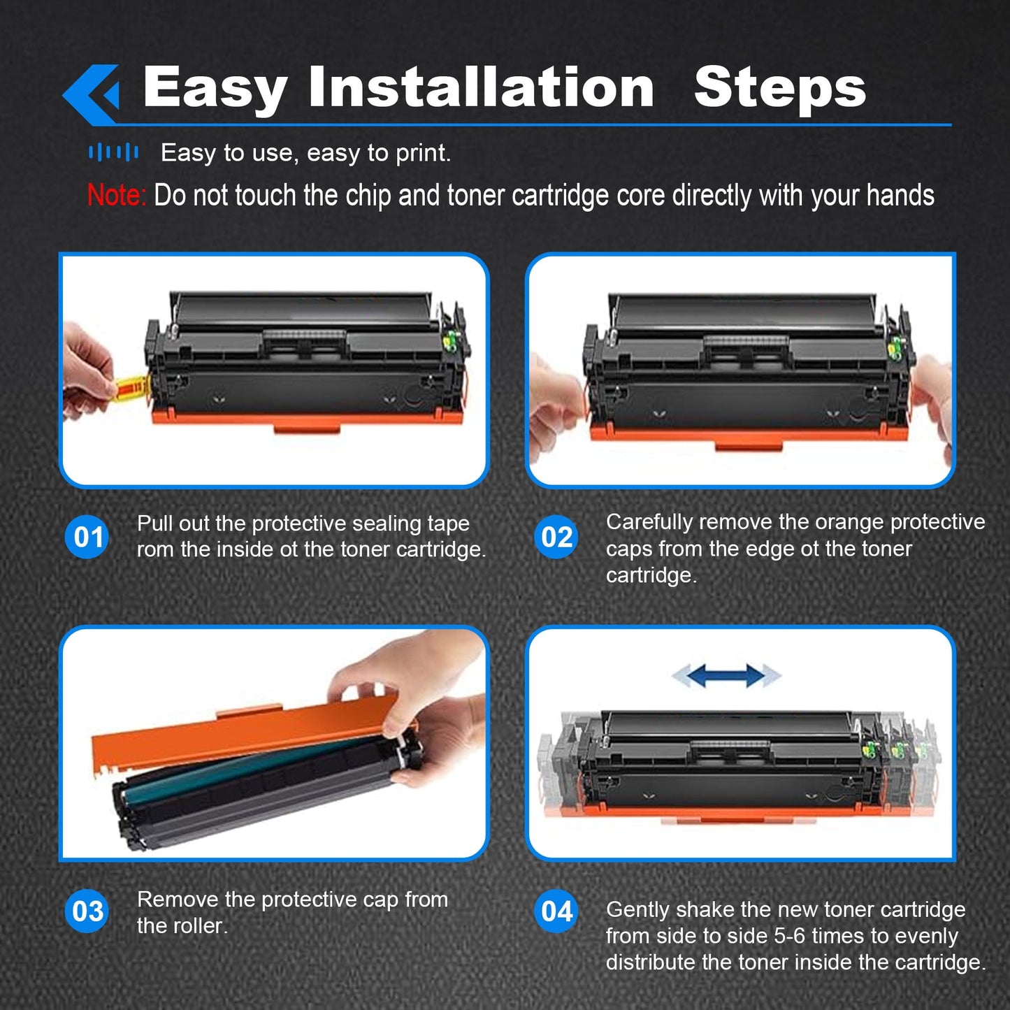 414A W2020A Toner Cartridges (with Chip) Compatible for HP 414A 414X Toner Cartridge for Color Laserjet Pro MFP M479fdw M479fdn M479dw M454dw M454dn M479 Printer Ink (1BK)