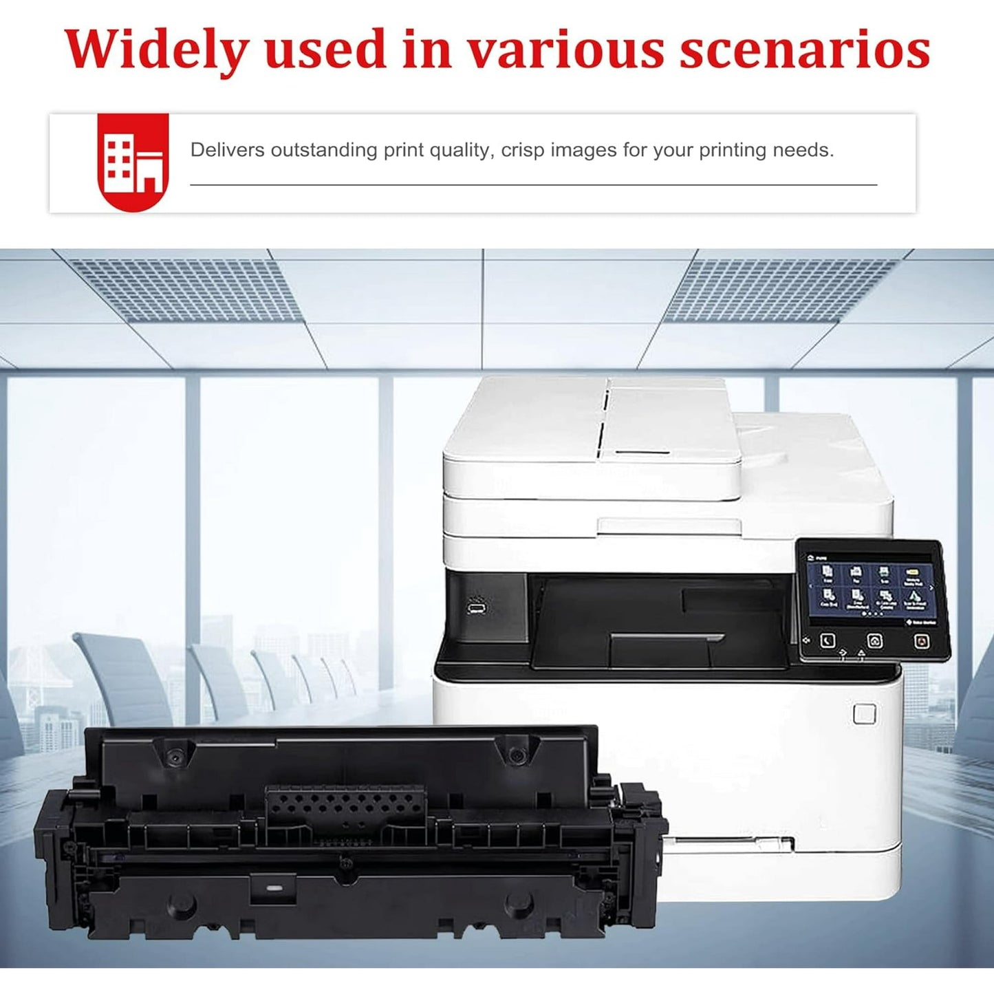 055 Toner Cartridge Set (4-Pack, Black, Cyan, Magenta, Yellow) Compatible 055 High Yield Replacement for Canon 055 Toner Color imageCLASS MF743Cdw MF741Cdw MF745Cdw MF746Cdw LBP664Cdw Printer