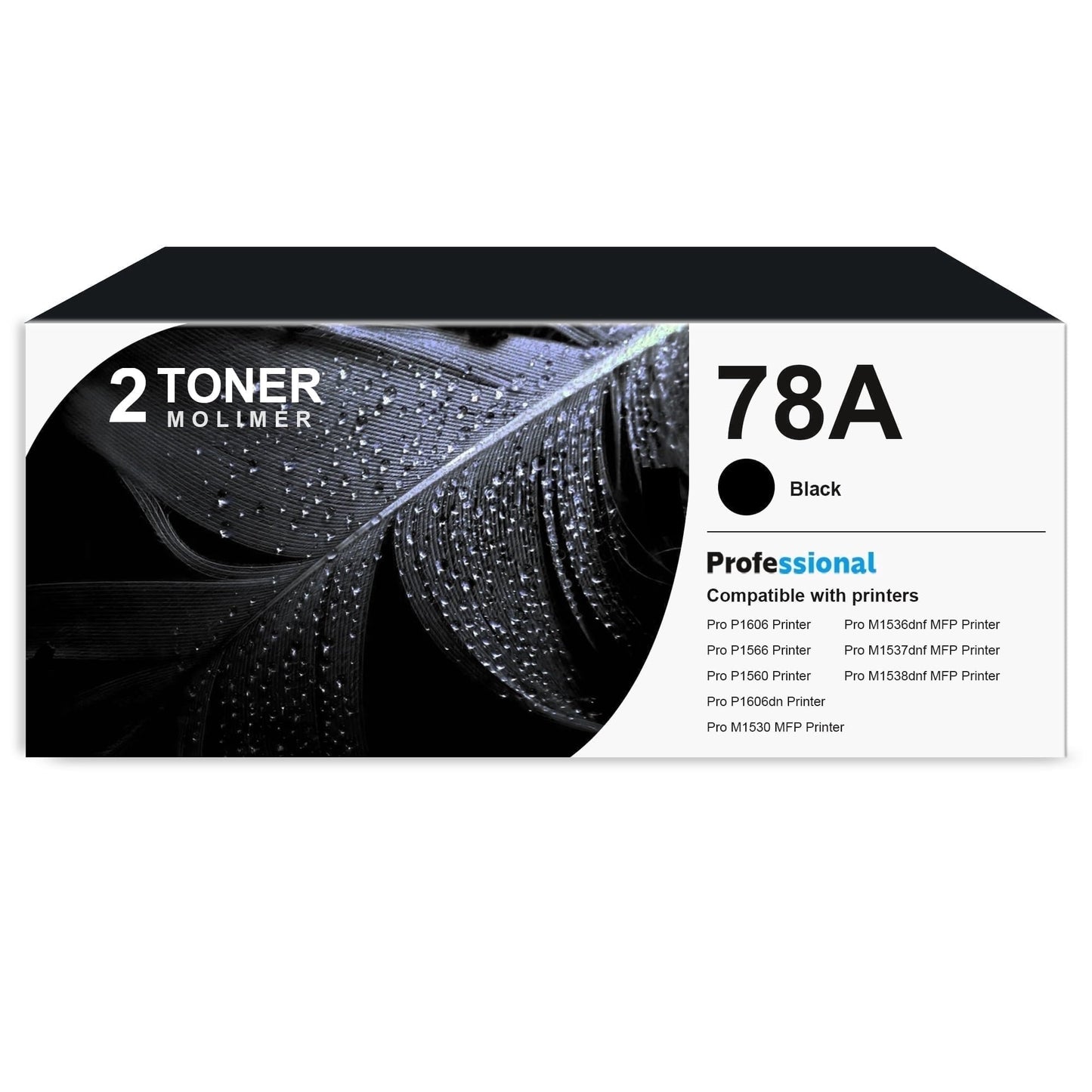 78A Black Toner Cartridges Pack of 2 CE278D Compatible for 78A Toner with Pro P1606dn P1606 P1566 P1560; M1536dnf M1537dnf M1538dnf M1530 MFP Printer (with Chip 2-Pack)