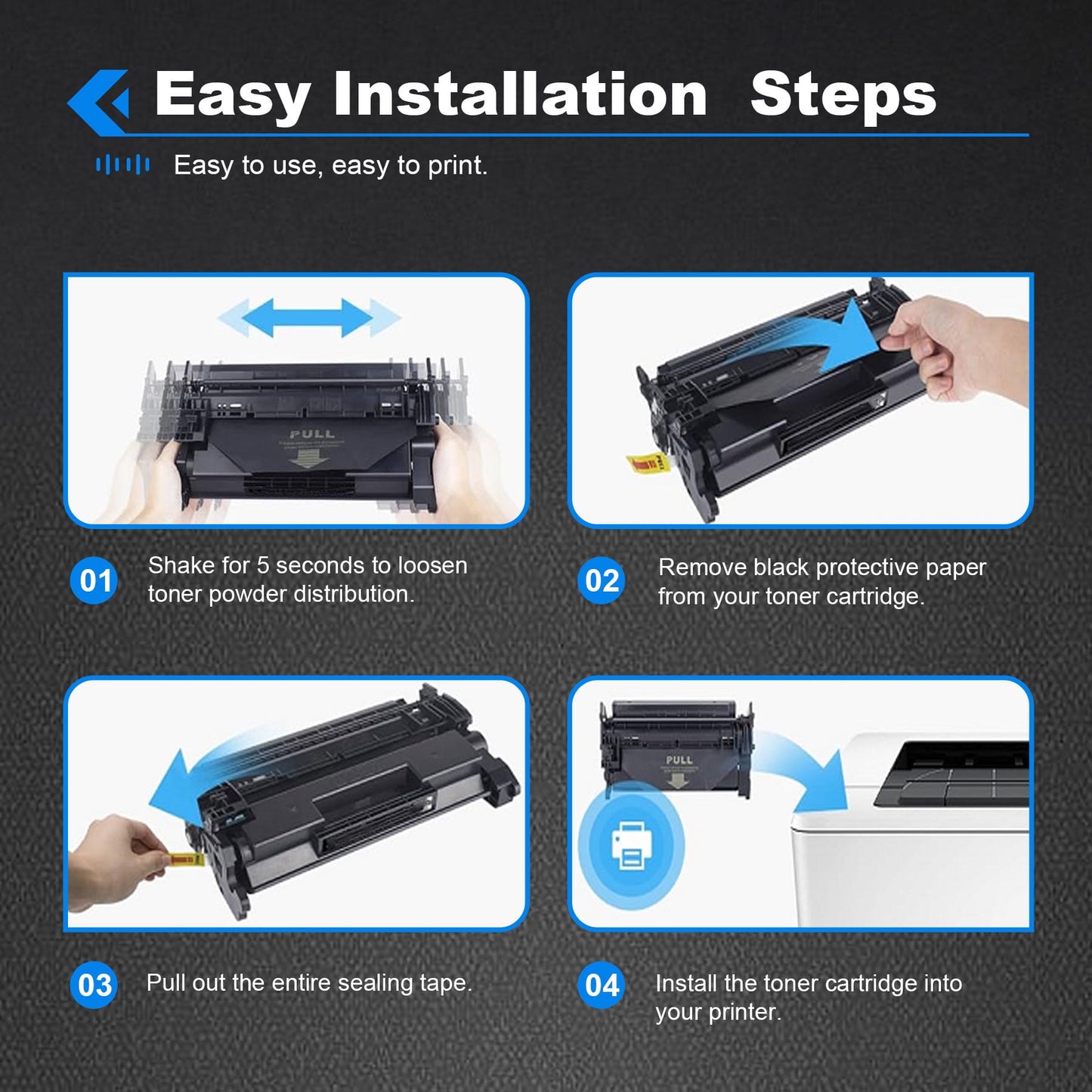 CF258X 58X Toner Cartridge Black Compatible for HP 58X CF258X 58A CF258A Toner Cartridge for HP Laserjet Pro M404n M404dn MFP M428fdw M428fdn M428dw Printer Ink 2 Pack